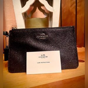 COACH black shimmer clutch wristlet or mini purse